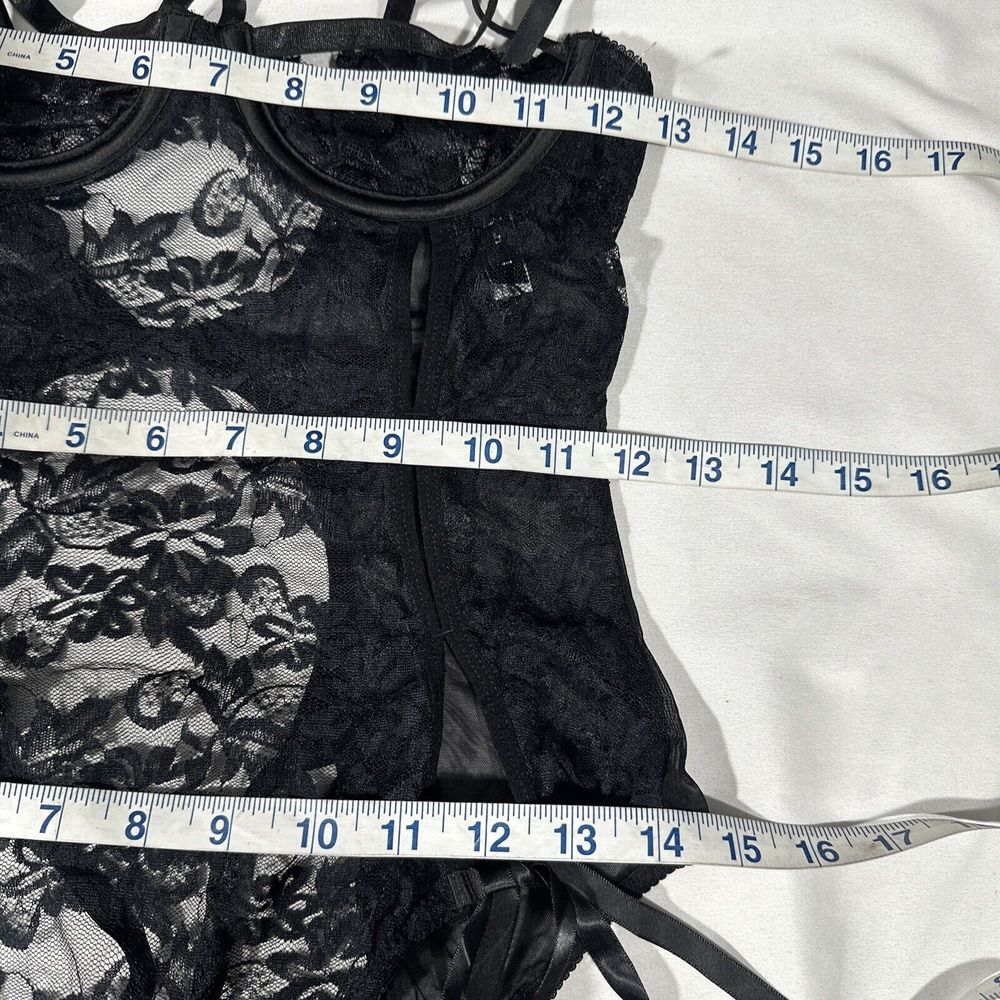 NEW$42 Oh La La Cheri [ OS ] Zara Underwire Open Cup Open Gusset Lace Teddy 6387 - Picture 15 of 15